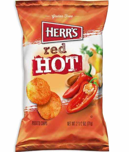 Herrs Red Hot Chips 12 Count