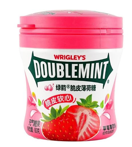 Wrigley's Exotic China Doublemint Strawberry Mint Gum Jar 6 Count