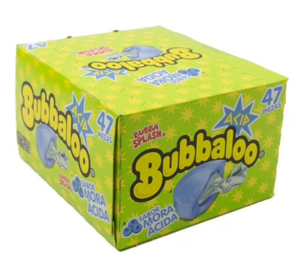 Bubbaloo Gum Sabor Mora Acida 47 Count