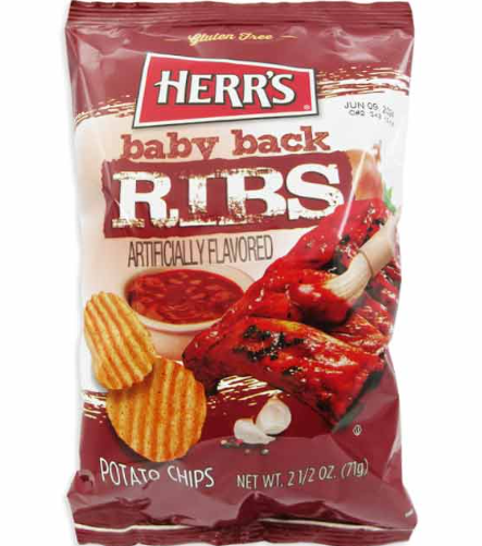 Herrs Baby Back Rib Chips 12 Count