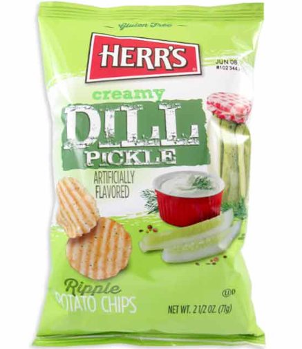 Herrs Creamy Dill Pickle Chips 12 Count