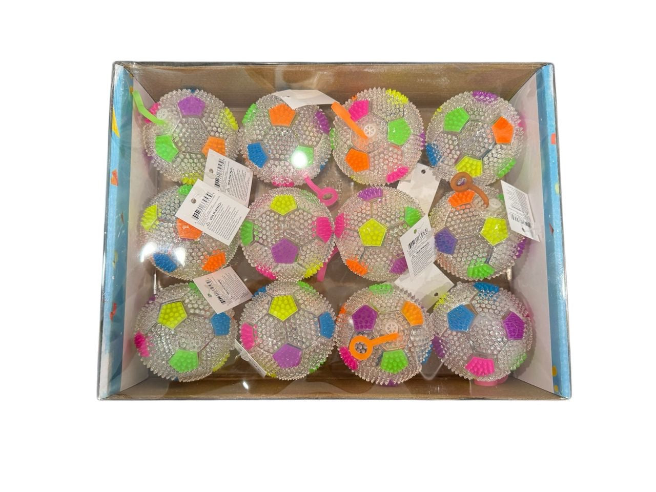 LED Flashing Soccer Ball - Assorted 24 Count