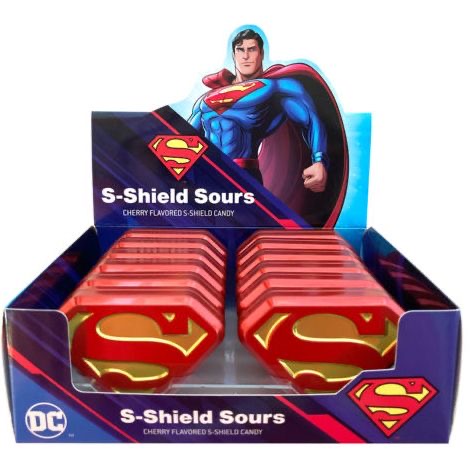 Superman S-Shield Sours Tin 12 Count