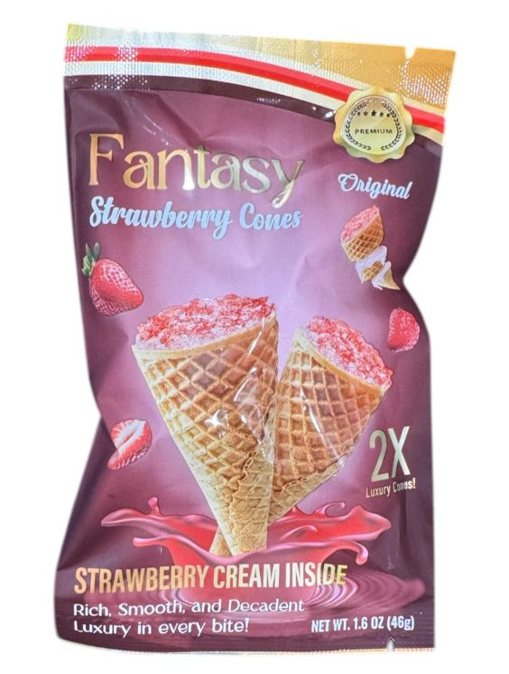 Strawberry Cones - with Strawberry Cream - x2 luxury cones 10 Count