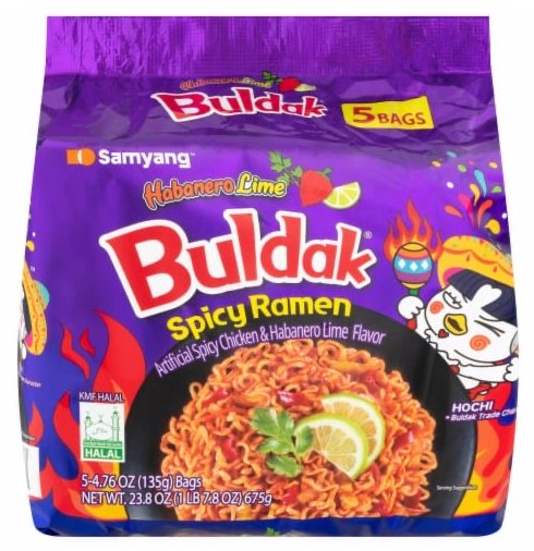 Samyang Buldak Ramen Bags Habanero Lime 5 Count