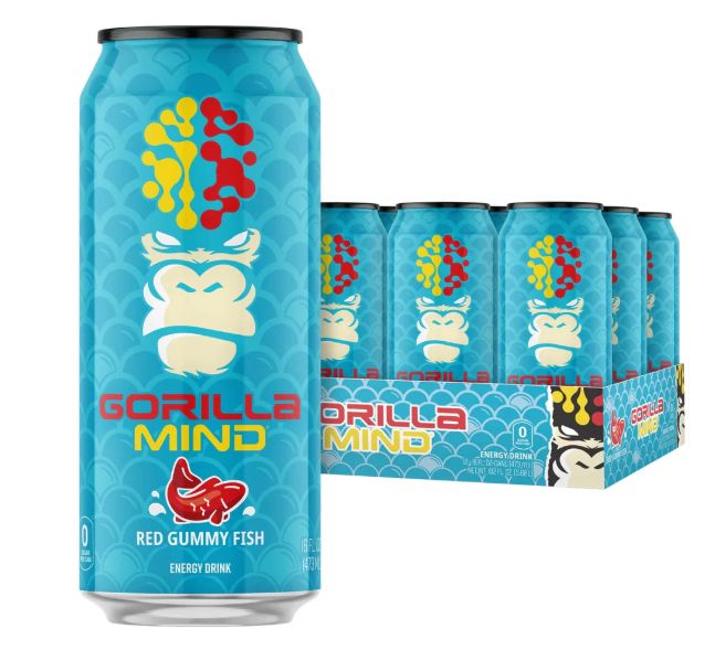 Gorilla Mind Energy Red Gummy Fish 12 Count