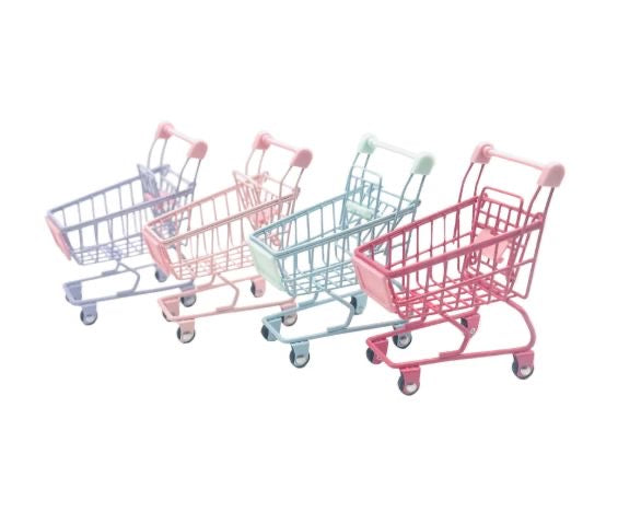 4" Metal | Cute Shopping Cart Toy - Assorted 24 Count