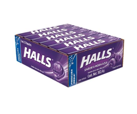 Halls Sabor Mora Azul 24 Count