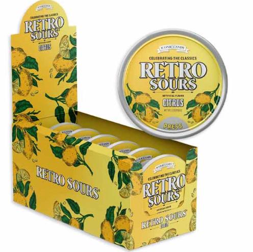 Ionic Candy - Retro Sours Tins Citrus 16 Count