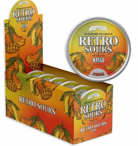 Ionic Candy - Retro Sours Tins Mango 16 Count