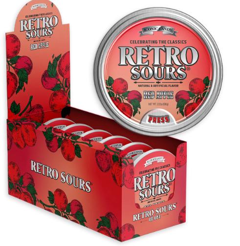 Ionic Candy - Retro Sours Tins Red Apple 16 Count