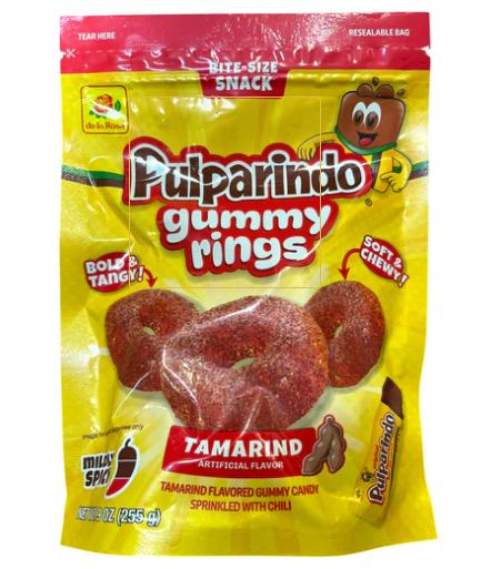 De La Rosa Pulparindo Gummy Rings Tamarind 12 Count