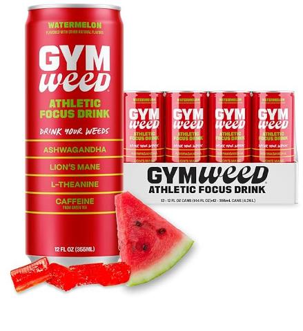 Gym Weed Focus Drink: Watermelon Flavor 12 Count