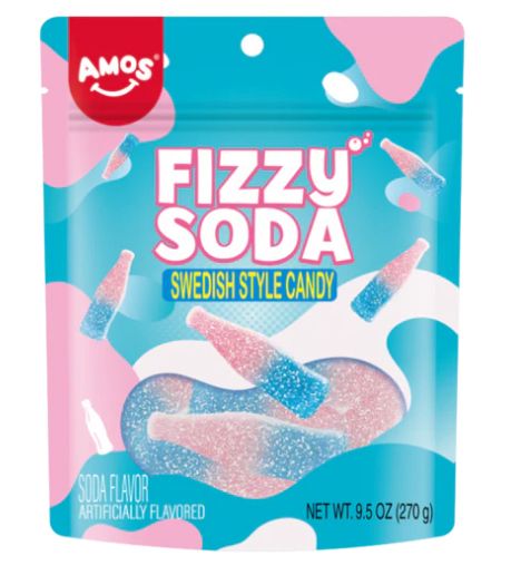 Amos Swedish Candy Fizzy Soda 12 Count