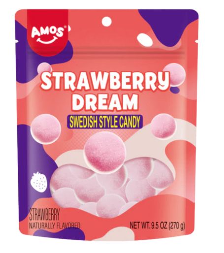 Amos Swedish Candy Strawberry Dream 12 Count
