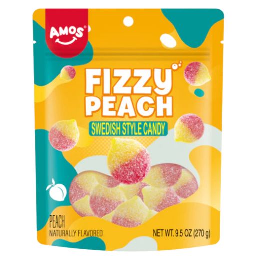 Amos Swedish Candy Fizzy Peach 12 Count