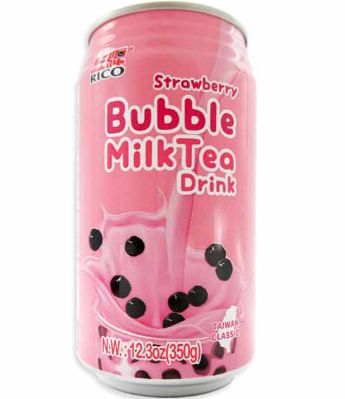 Rico Bubble Tea W/ Tapioca - Strawberry 24 Count