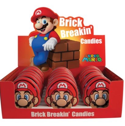 Super Mario Brck Breakin Tin W/ Chry Candy 18 Count