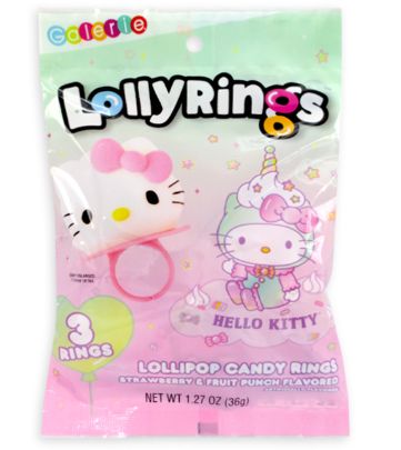 Hello Kitty Lollyrings 3Pk Peg Bag 18 Count