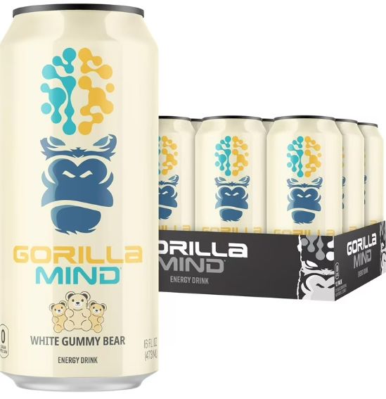 Gorilla Mind Energy White Gummy Bear 12 Count