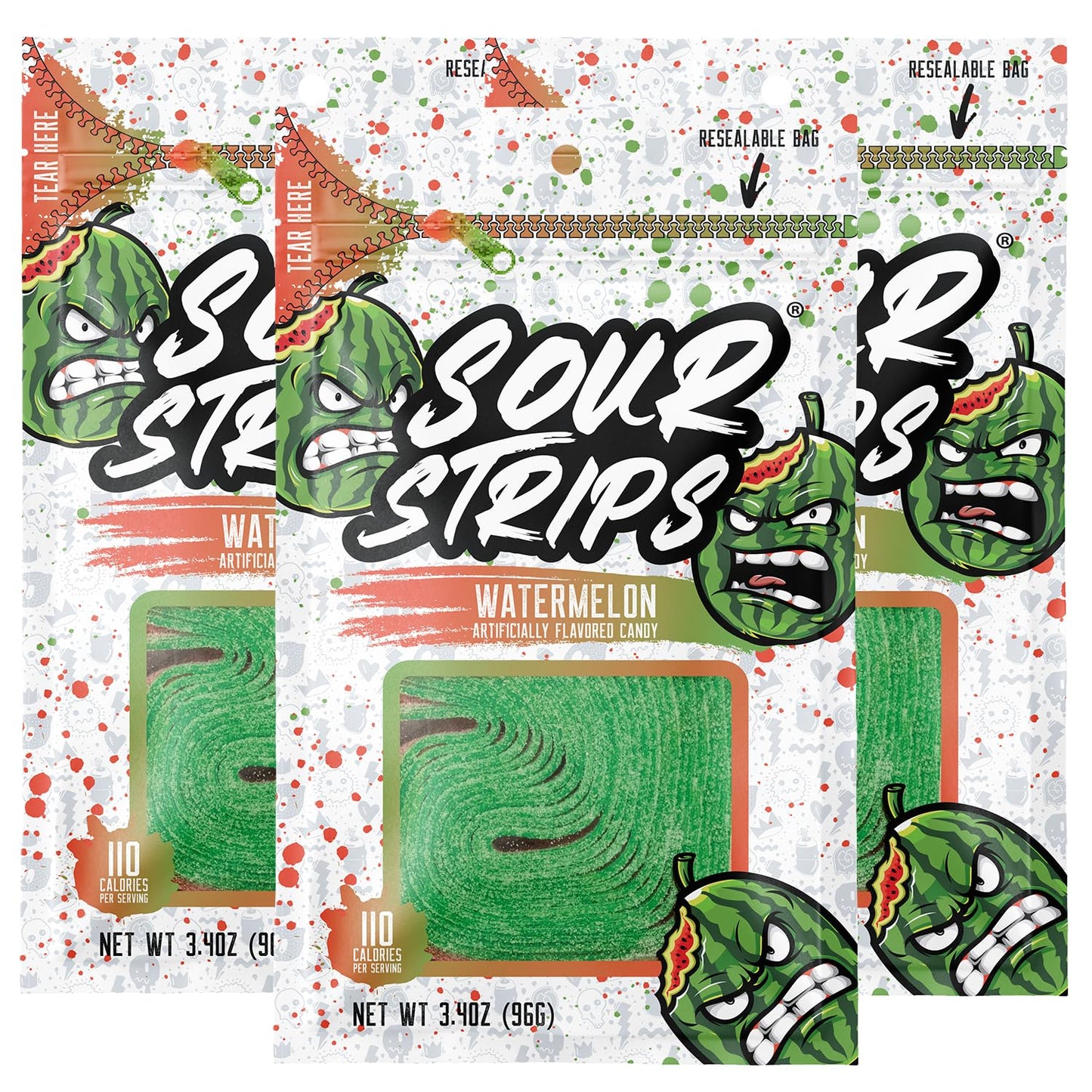 Sour Strips Watermelon 10 count