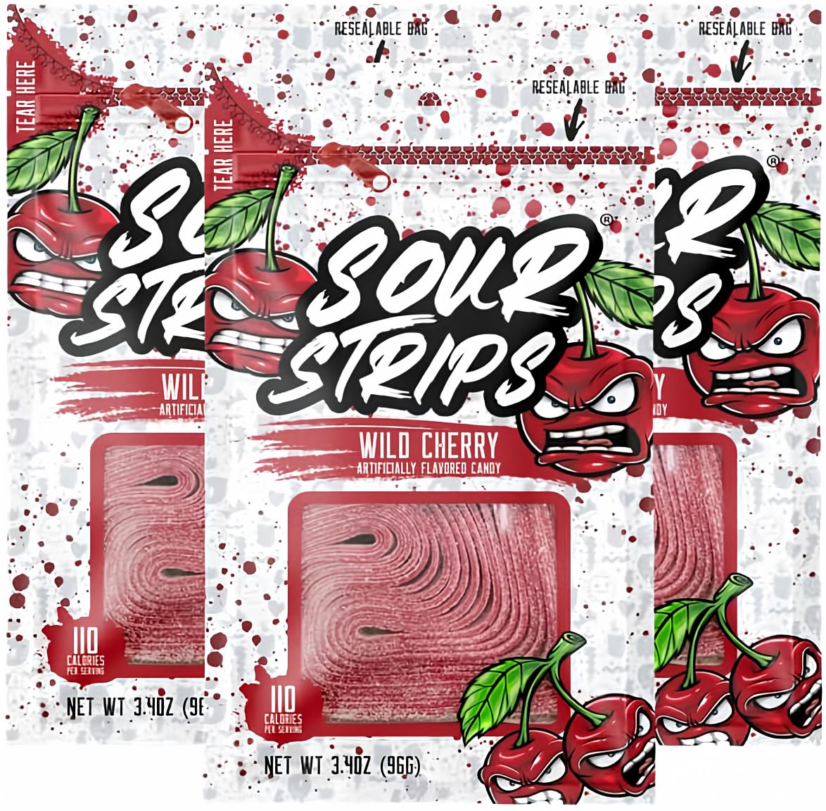 Sour Strips Wild Cherry 10 count