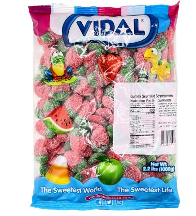 Vidal Sour Wild Strawberry Gummi 2.2LB 1 Count