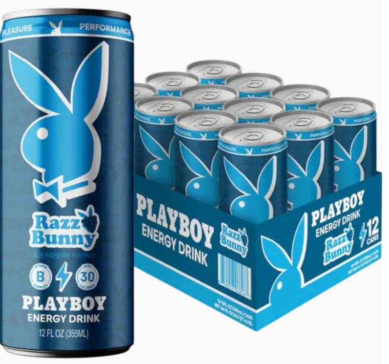 Playboy Energy Drink Razz Bunny 12 Count