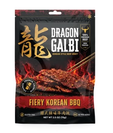 Elmors Beef Jerky | Dragon Galbi: Korean Style Beef Jerky 12 Count