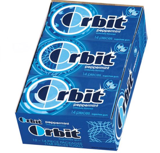 Wrigley's Orbit Peppermint S/F Gum 12 Count