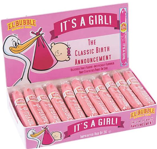 El Bubble Bubble Gum It's A Girl Cigars 36 Count
