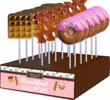 Melville Breakfast Lollipops - Bacon Waffle Donut  24 Count
