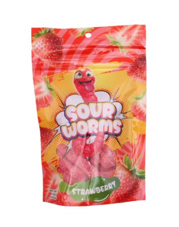 Sour Worms Strawberry 12 Count