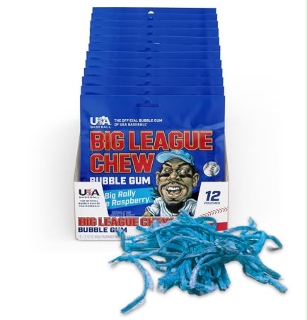 Big League Chew Gum Blue Raspberry 12 Count