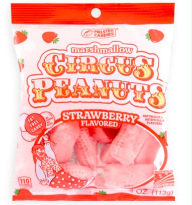 Melster Circus Peanuts Marshmallow Strawberry 10 Count