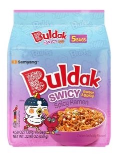 Samyang Buldak Ramen Bags Swicy Sweet and Spicy 5 Count