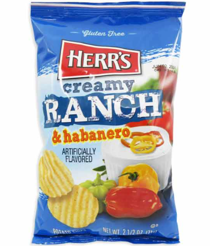 Herrs Creamy Ranch Habanero Chips 12 Count
