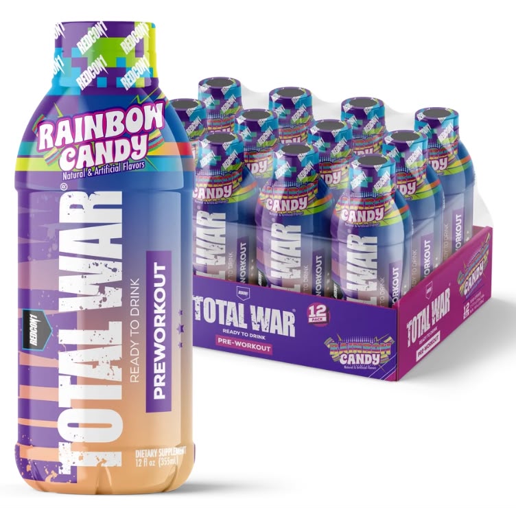 Total War Ready To Drink Preworkout | Rainbow Candy 12 Count