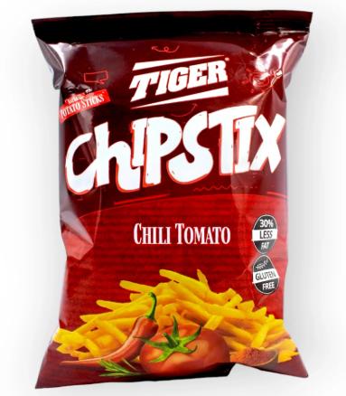 Exotic Tiger Chips Chipstix Chili Tomato 10 Count
