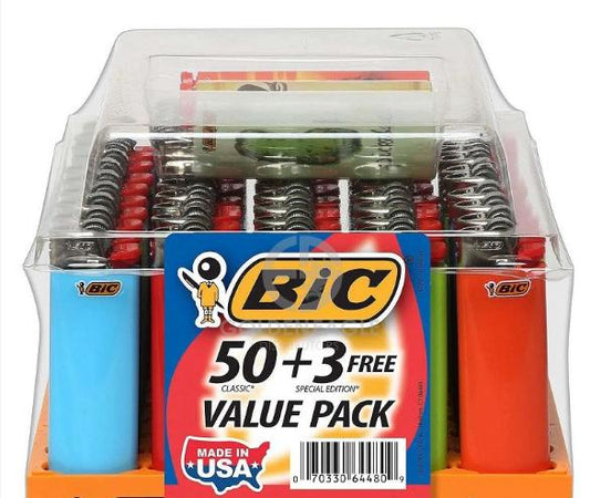 Bic Assorted 50 + 3 Bonus Lighters 50 Count