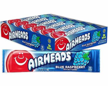 Airheads Single Bars Blue Raspberry 36 Count
