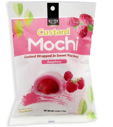 Custard Mochi - Raspberry 12 Count