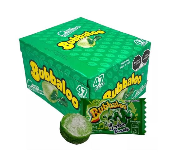 Bubbaloo Gum Sabor Yerbabuena 47 Count