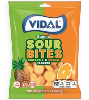 Vidal | Sour Bites Pineapple and Orange 14 Count