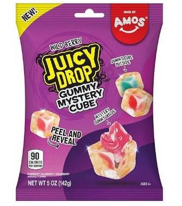 Juicy Drop Wild Berry Gummy Mystery Cube By Amos 12 Count