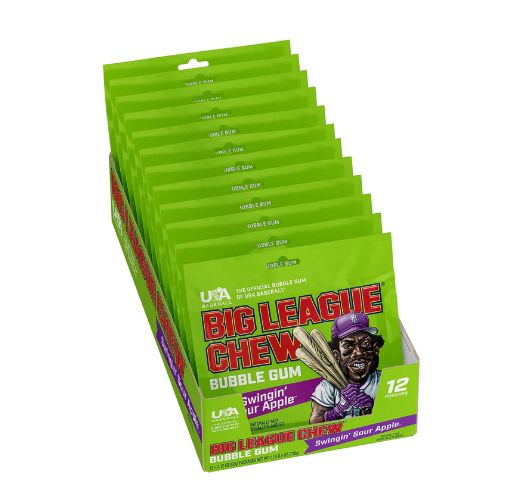Big League Chew Gum Sour Apple 12 Count