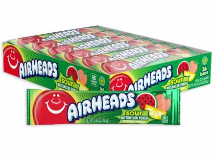 Airheads Single Bars Sour Watermelon Punch 36 Count