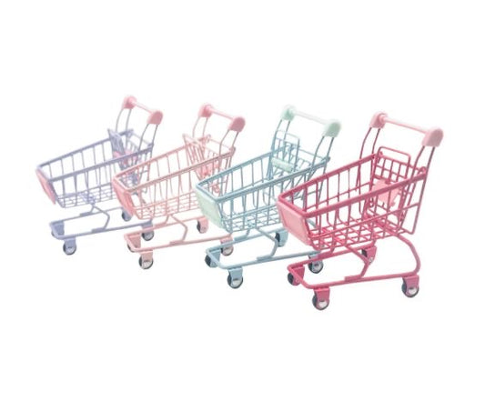 4" Metal | Cute Shopping Cart Toy - Assorted 24 Count