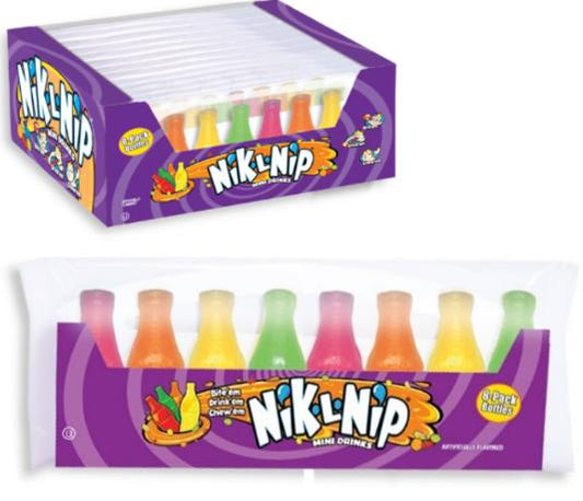 Nik-L-Lip Wax Bottle Candy 8PK Original 12 Count