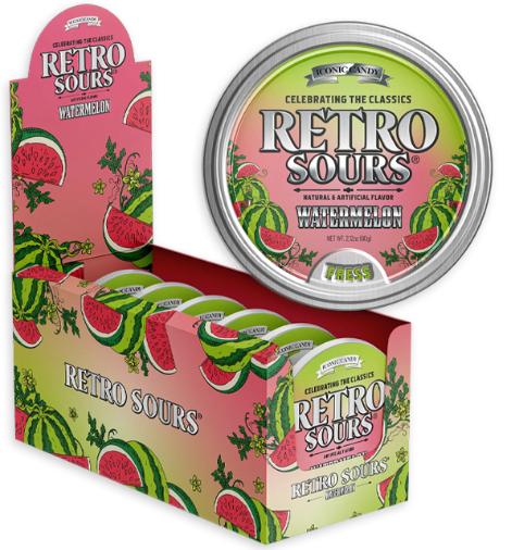 Ionic Candy - Retro Sours Tins Watermelon 16 Count